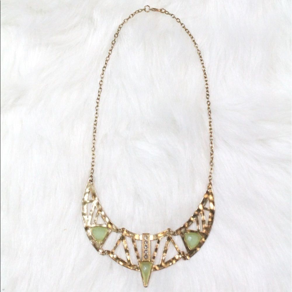 Cleopatra Rhinestone Necklace - Green